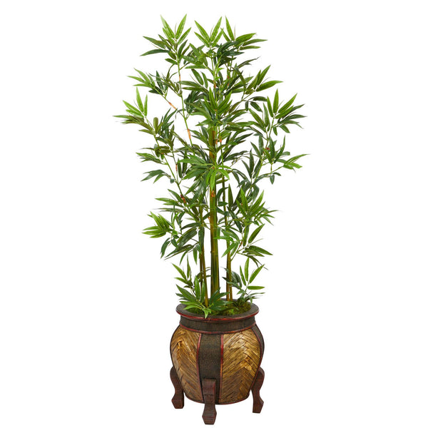 4.5’ Bamboo Palm Artificial Tree in Decorative Planter