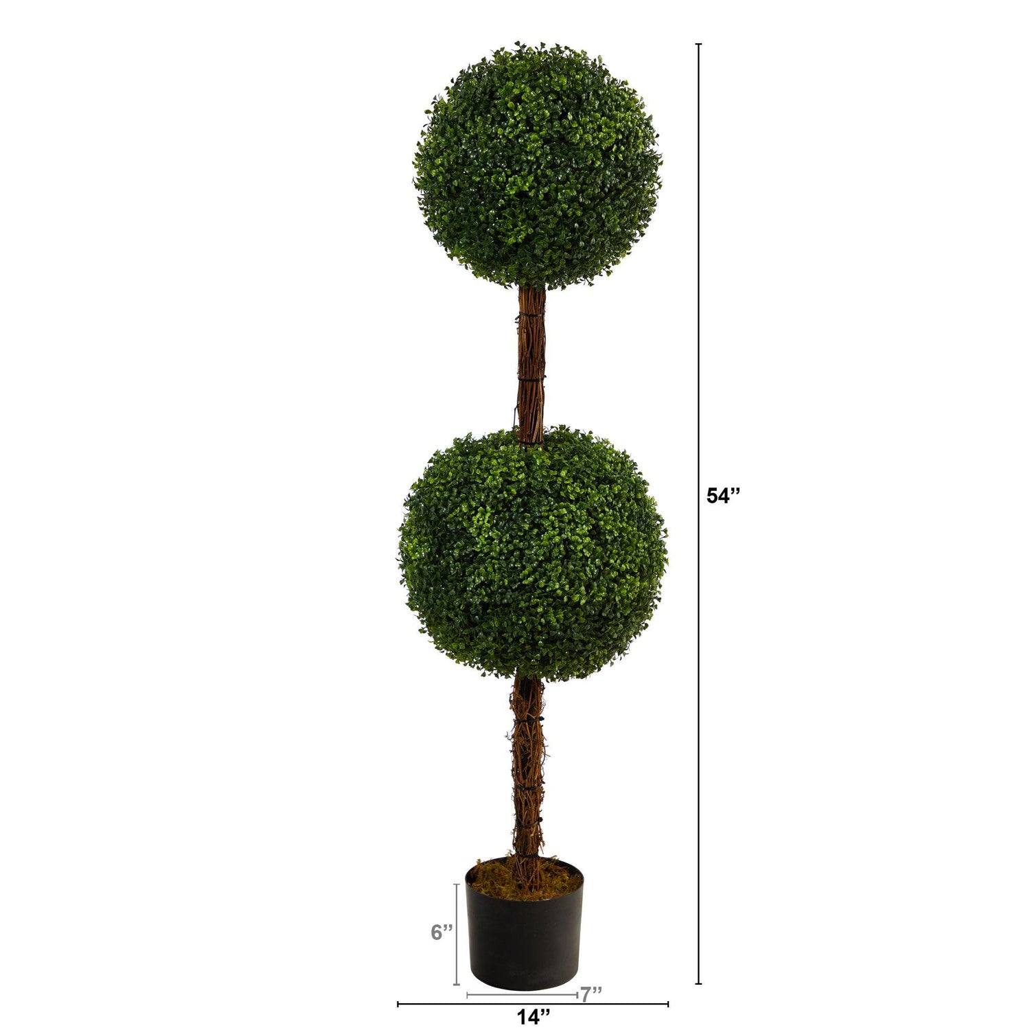 4.5’ Boxwood Double Ball Topiary Artificial Tree (Indoor/Outdoor)