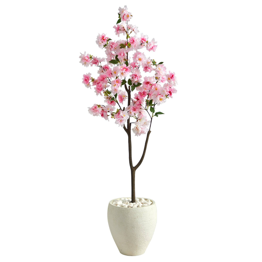 blossom plant pots 4.5’ Cherry Blossom Artificial Tree in White Planter