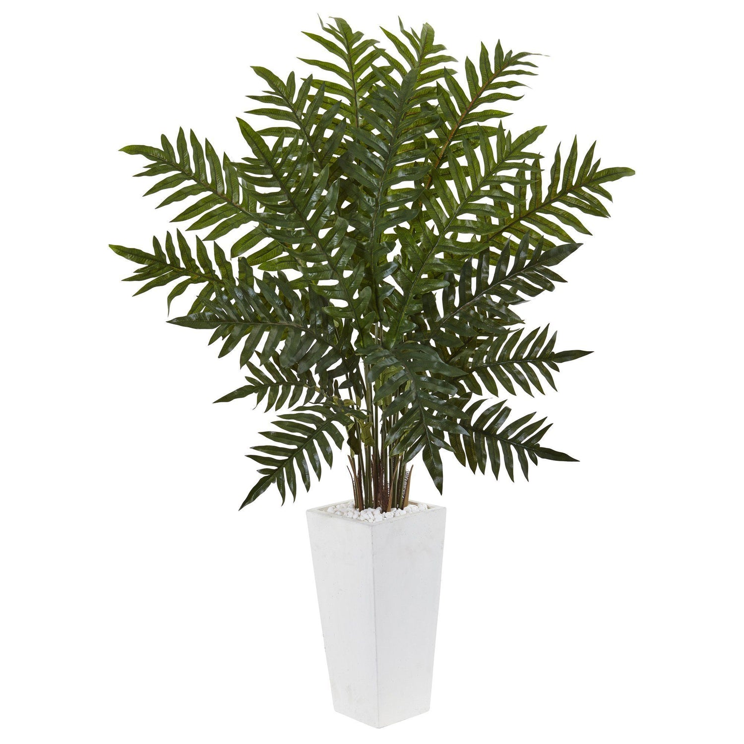 4.5’ Evergreen Plant in White Tower Planter