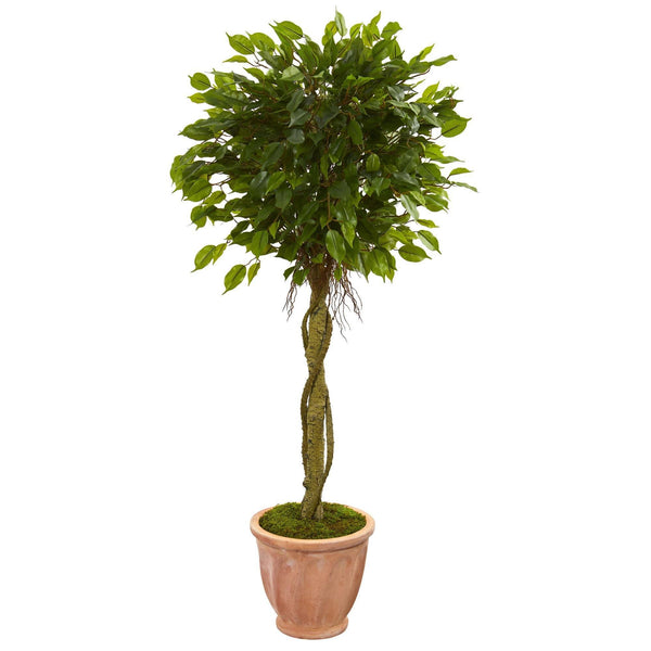 4.5’ Ficus Artificial Tree in Terracotta Planter (Indoor/Outdoor)