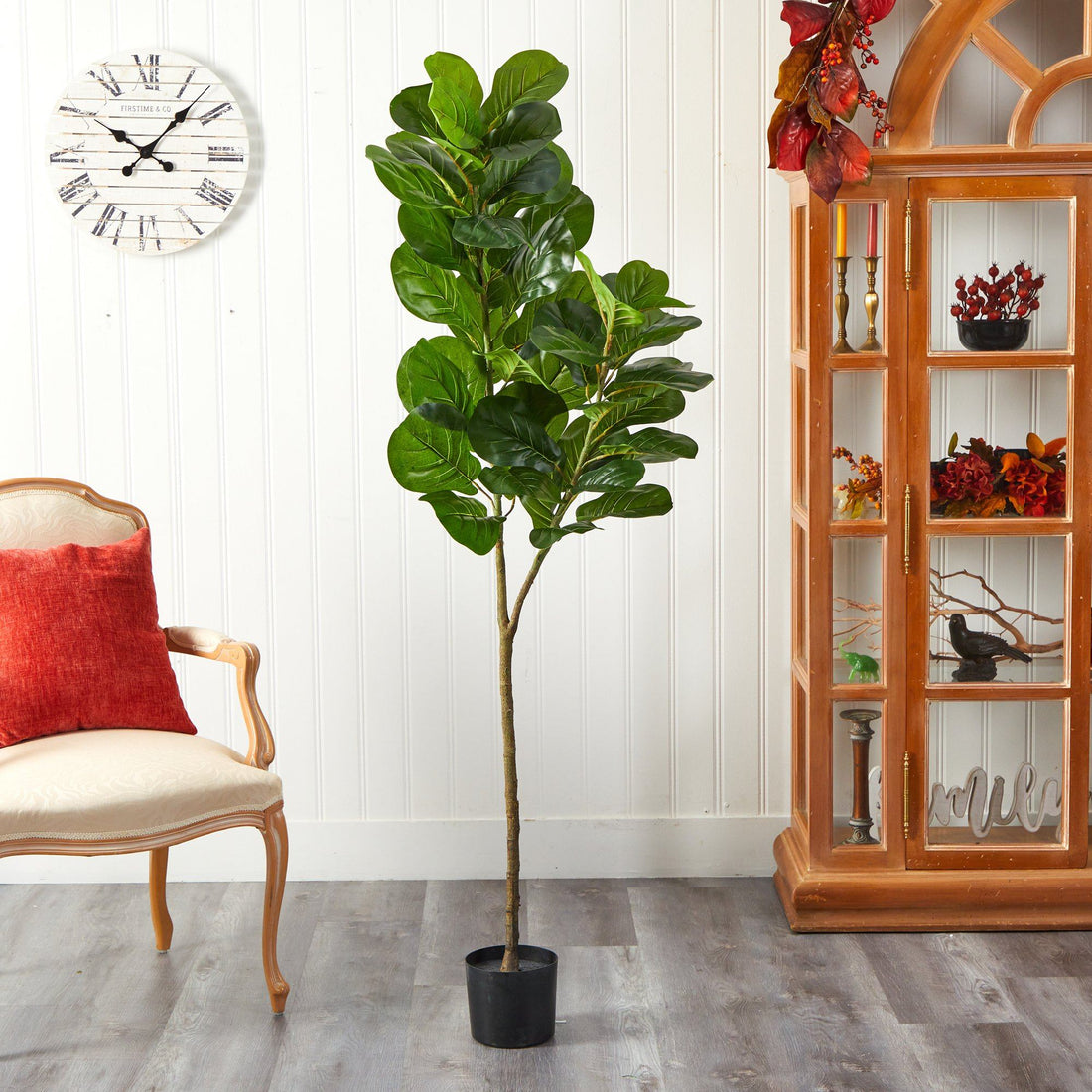4 ft faux fiddle leaf fig tree Nearly Natural 4.5 ft. Fiddle Leaf Fig Artificial Tree