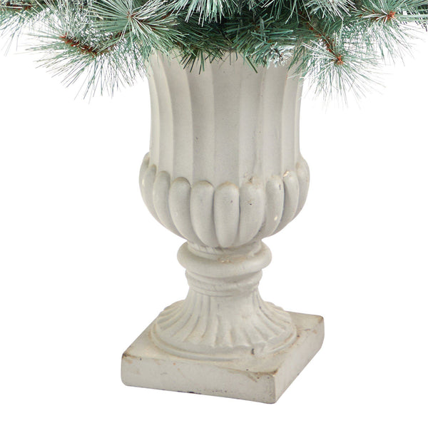 4.5’ Frosted Tip British Columbia Mountain Pine Artificial Christmas Tree with Urn