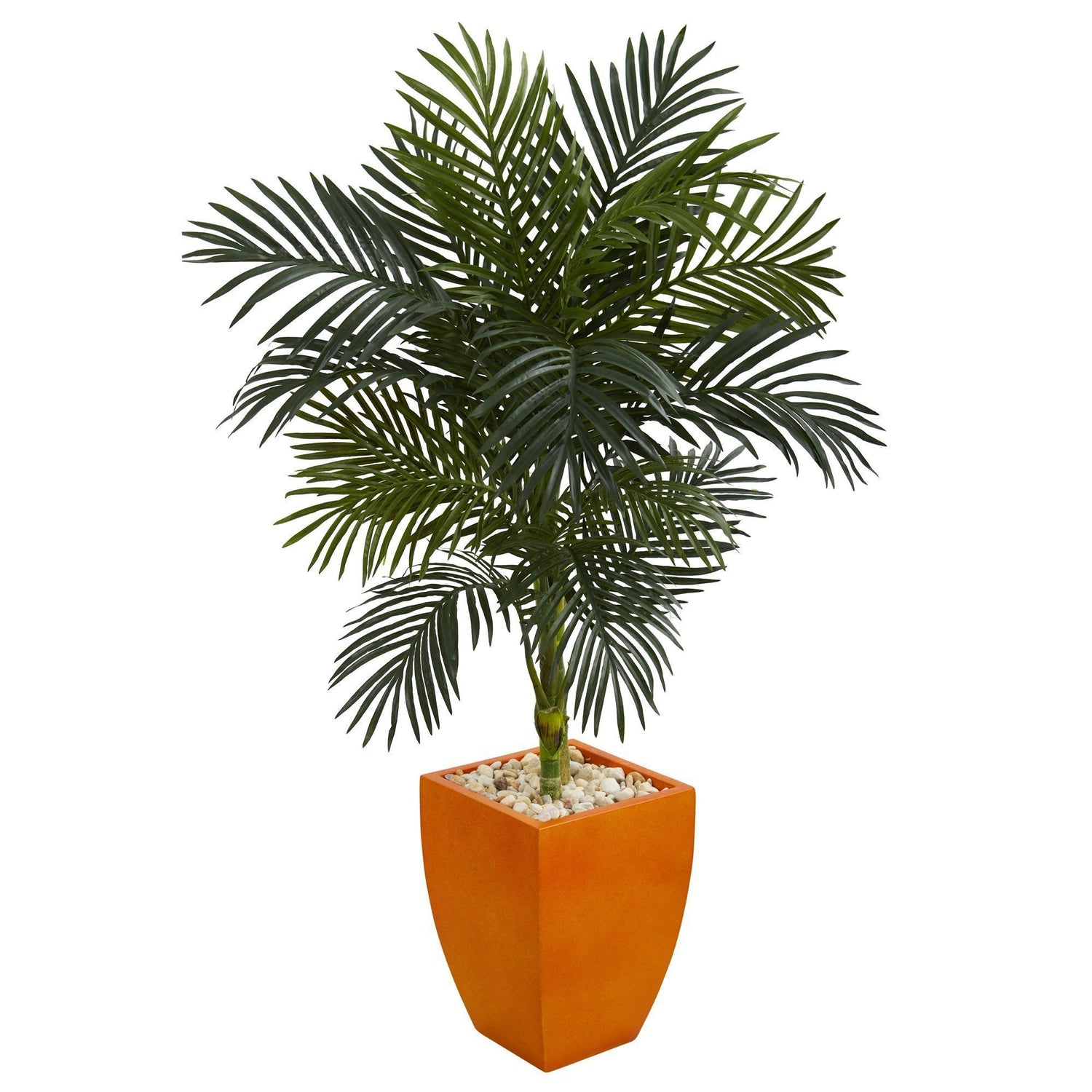 4.5’ Golden Cane Palm Artificial Tree in Orange Planter