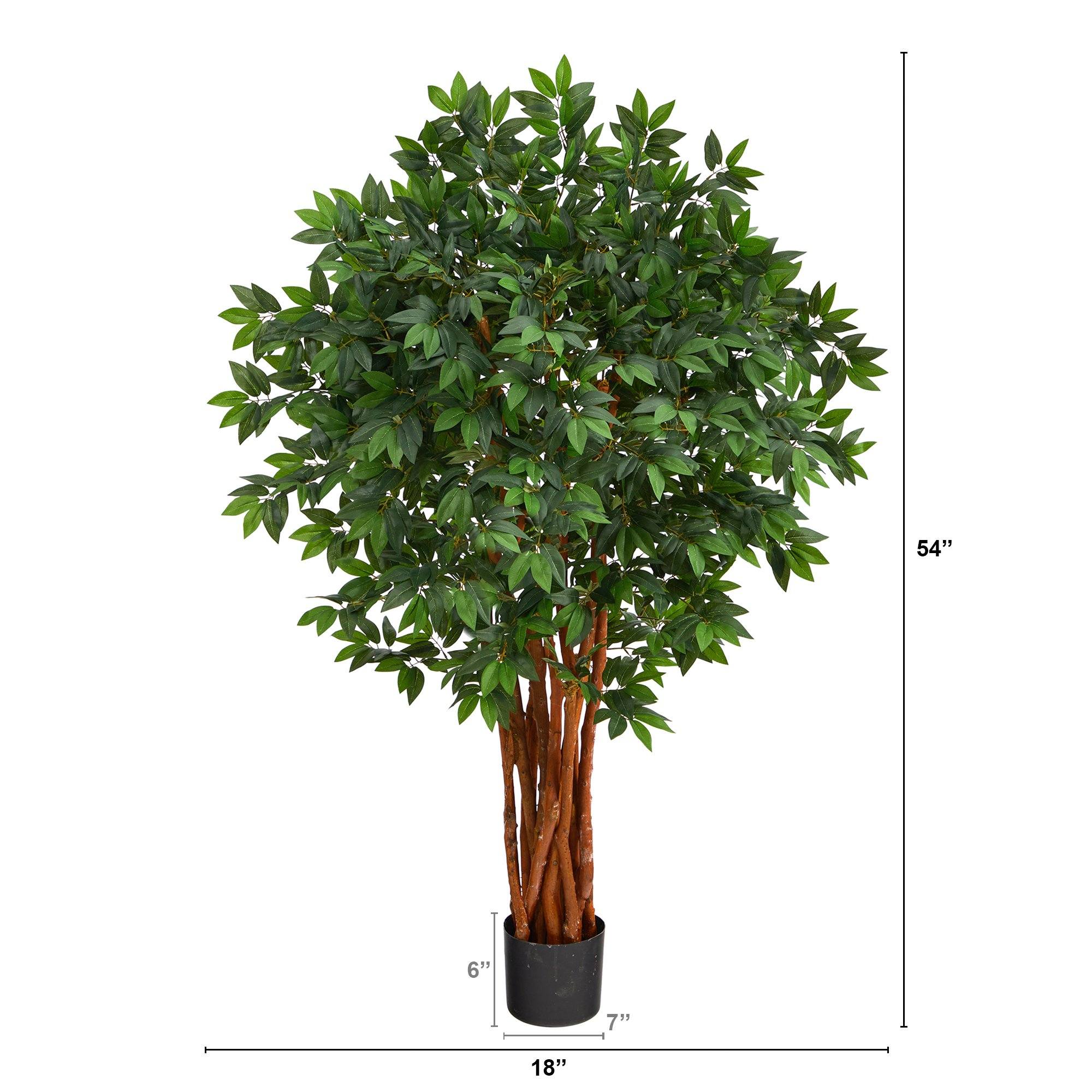 4.5’ Lychee Artificial Tree with Natural Trunk | Nearly Natural