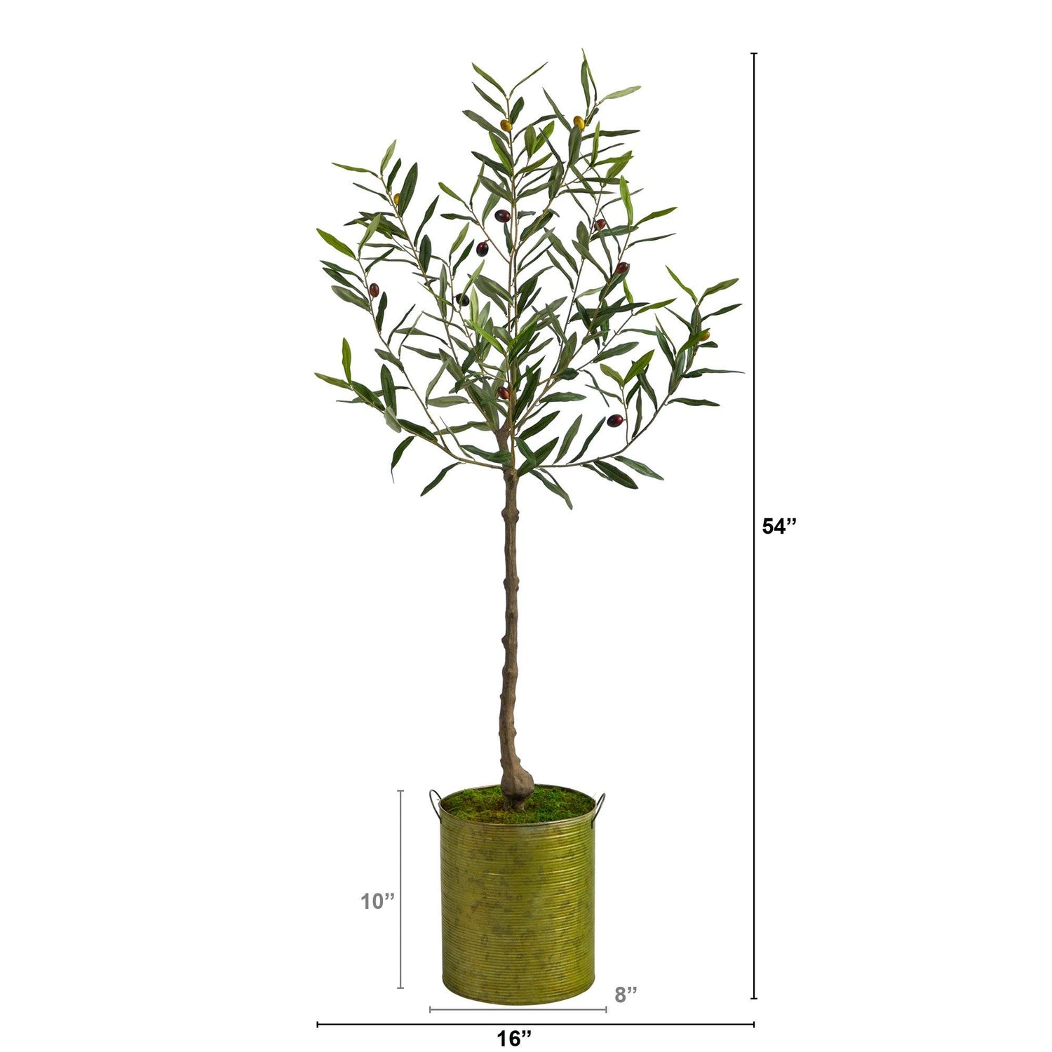 4.5’ Olive Artificial Tree in Green Planter