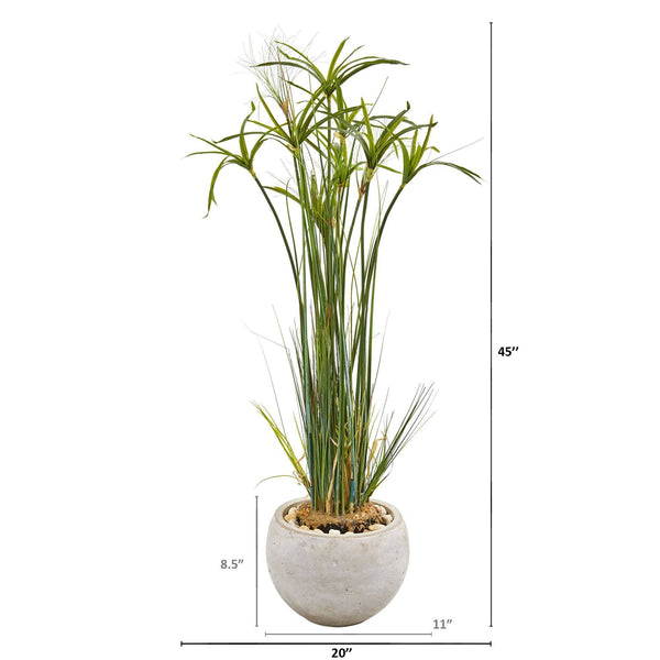 45” Papyrus Artificial Plant in Sand Colored Planter