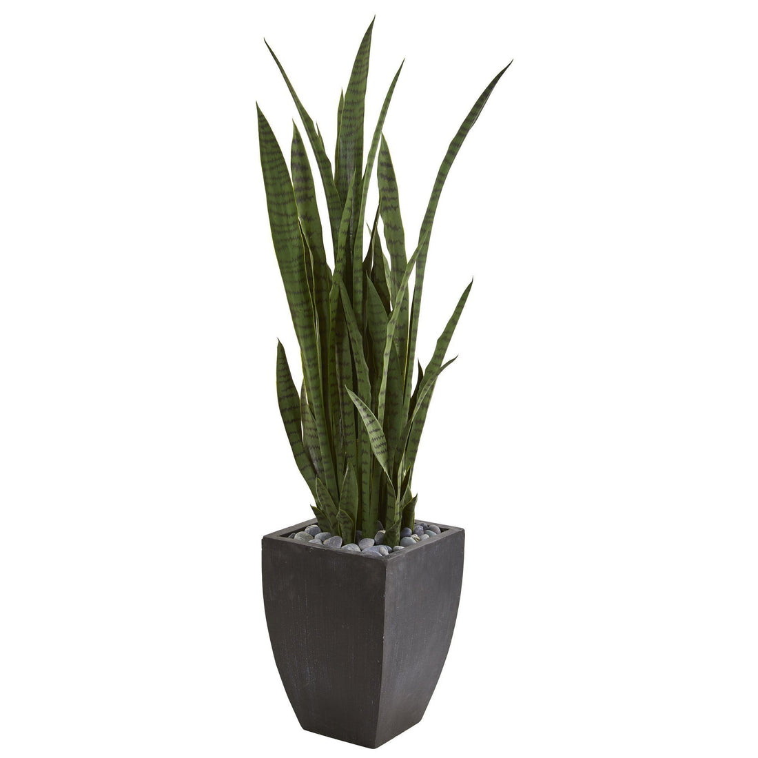 nearly natural sansevieria with black planter 4.5’ Sansevieria Artificial Plant in Black Planter