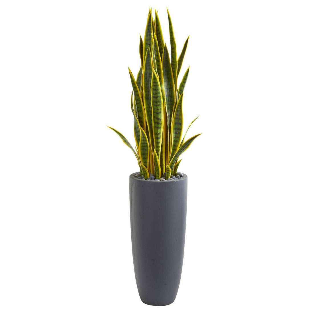 nearly natural sansevieria artificial plant 4.5’ Sansevieria Artificial Plant in Gray Planter