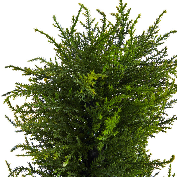 45” Spiral Cypress Artificial Tree with 80 Clear LED Lights UV Resistant (Indoor/Outdoor)