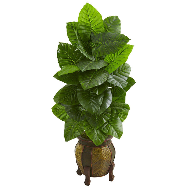 4.5” Taro Artificial Plant in Decorative Planter