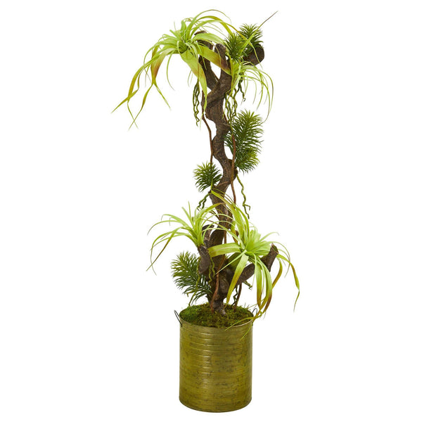 45” Tillandsia Artificial Plant in Green Planter