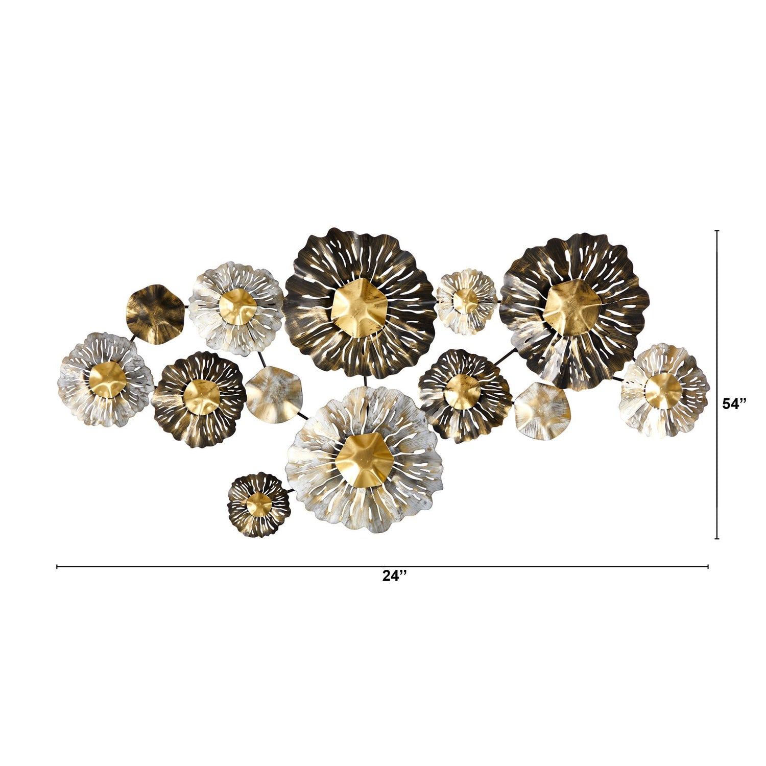 4.5’ x 2’ Layered Floral Metal Wall Art Decor