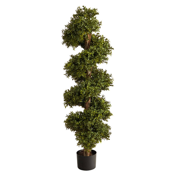 46” Boxwood Topiary Spiral Artificial Tree (Indoor/Outdoor)