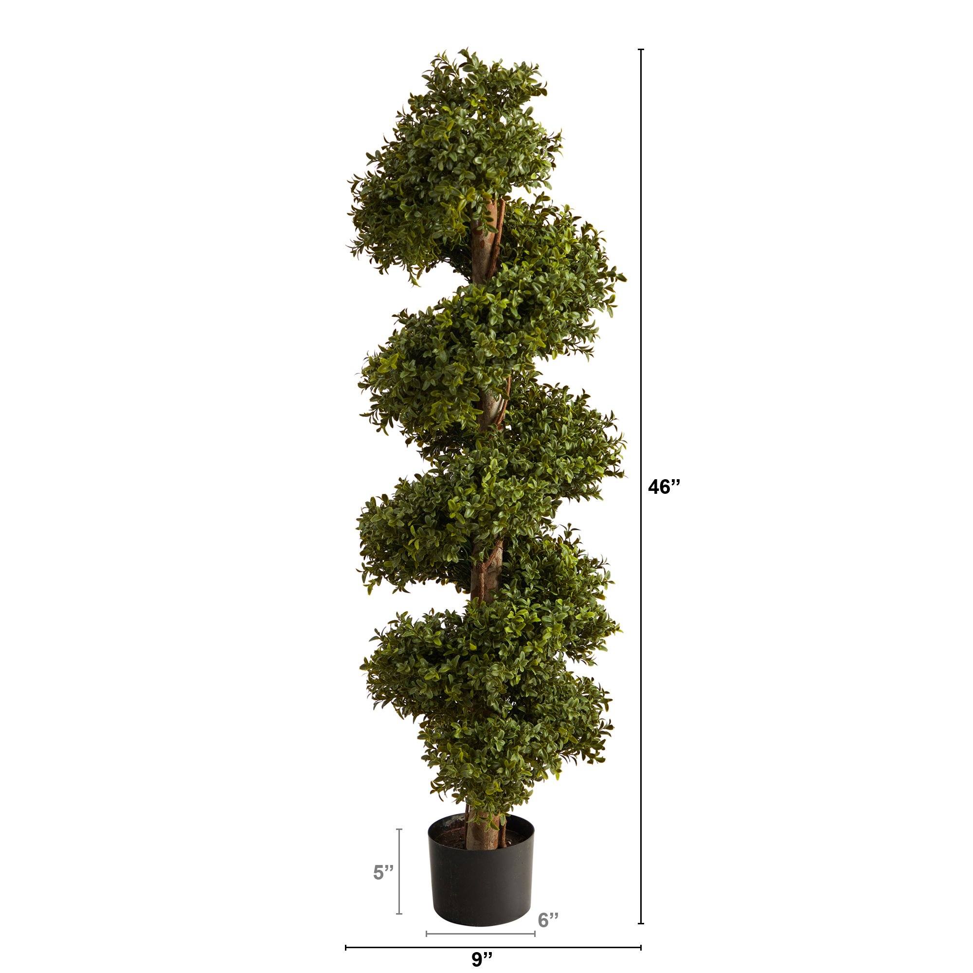 46” Boxwood Spiral Topiary Artificial Tree | Nearly Natural