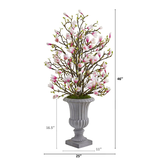 46” Magnolia Artificial Arrangement in Decorative Urn