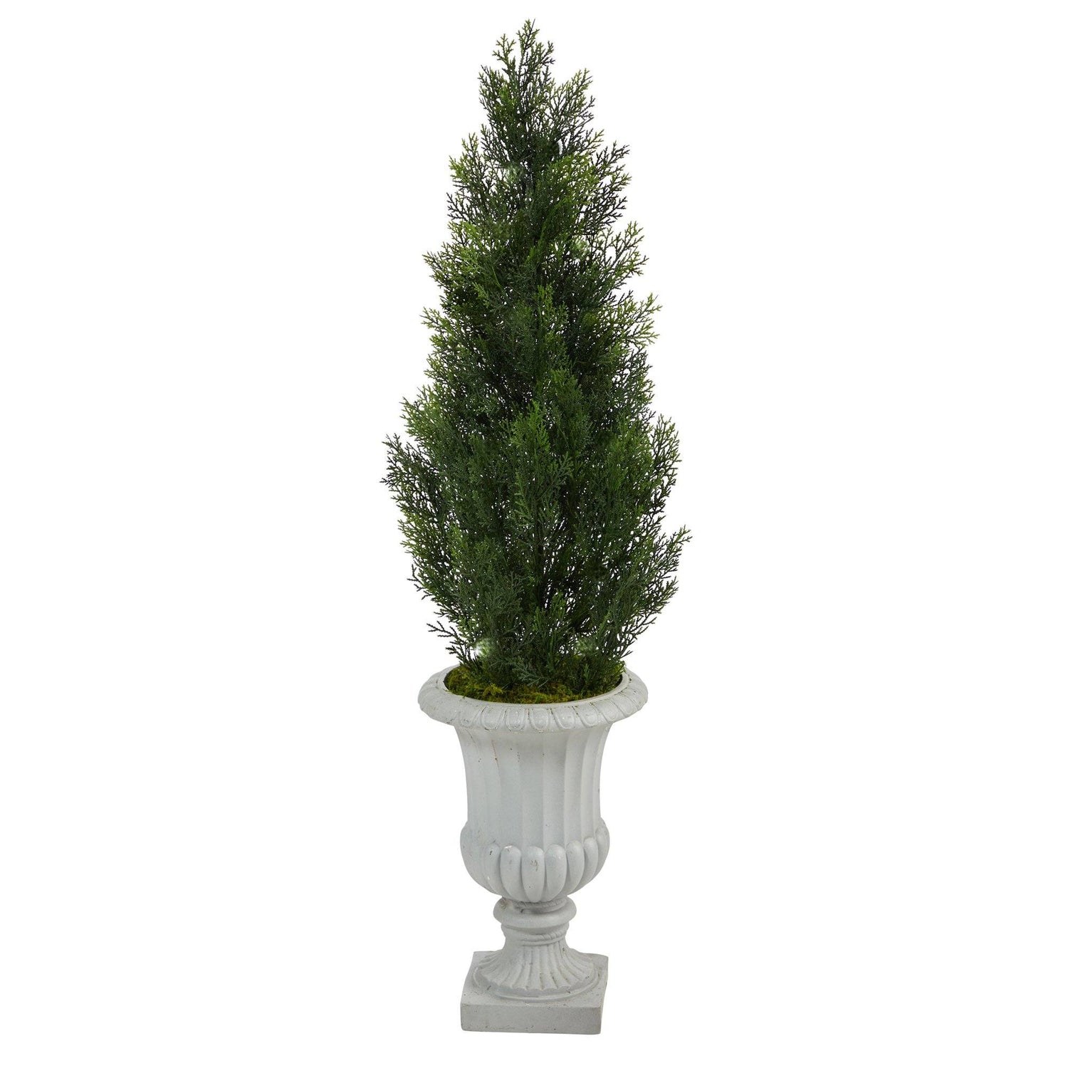 46” Mini Cedar Artificial Pine Tree in Decorative Urn UV Resistant