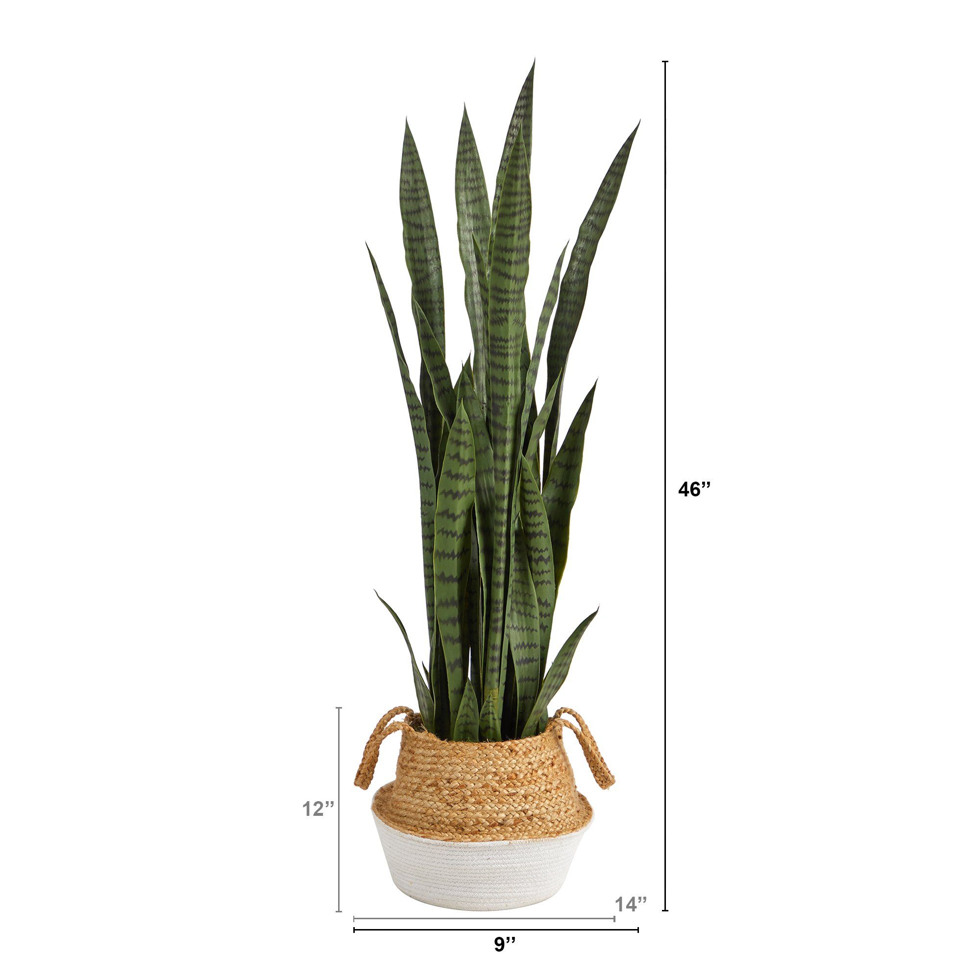 46” Sansevieria Artificial Plant in Boho Chic Handmade Cotton