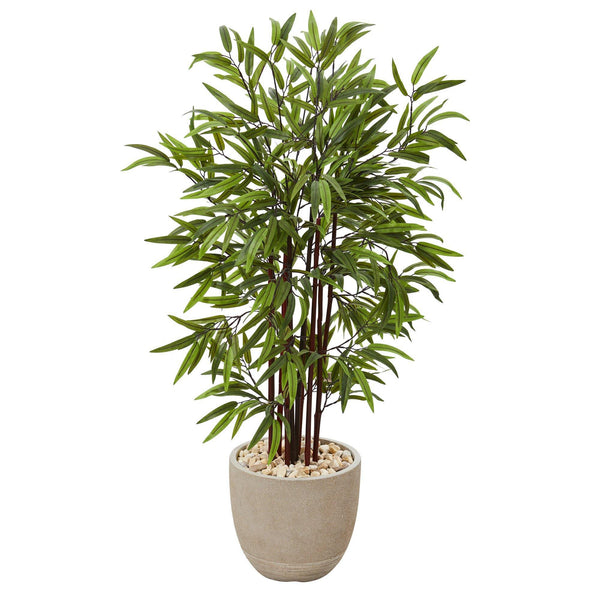 47” Bamboo Artificial Tree in Sandstone Planter
