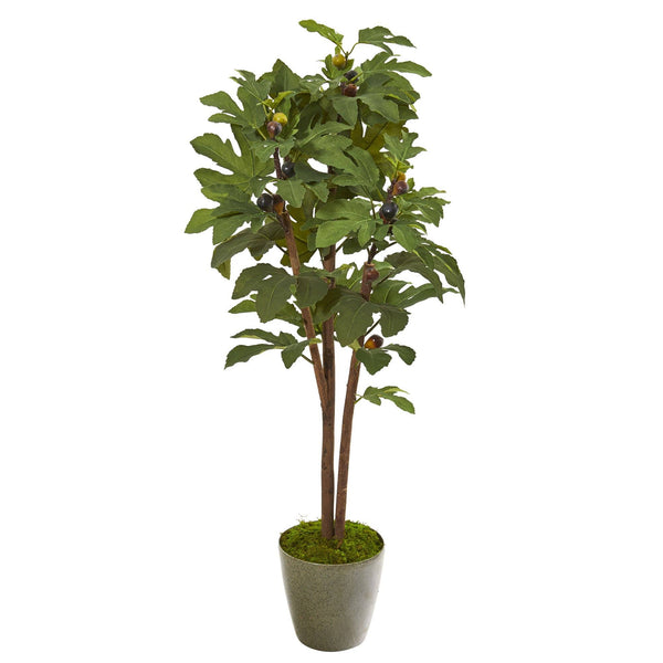 47” Fig Artificial Tree in Green Planter