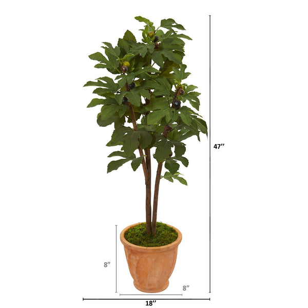 47” Fig Artificial Tree in Terra-Cotta Planter