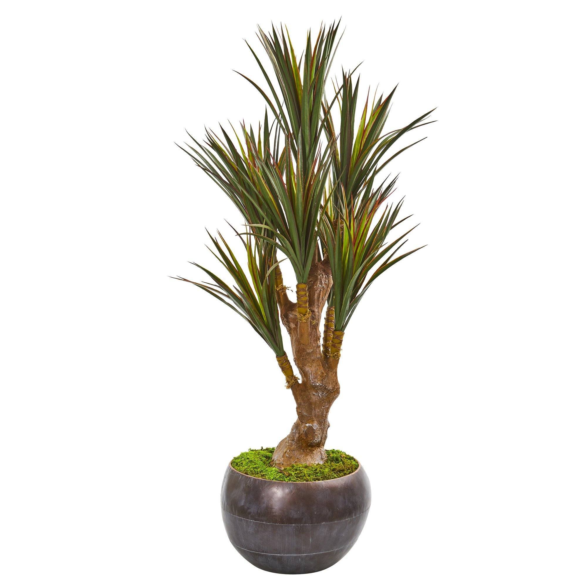 47” Yucca Artificial Tree in Decorative Planter UV Resistant (Indoor ...