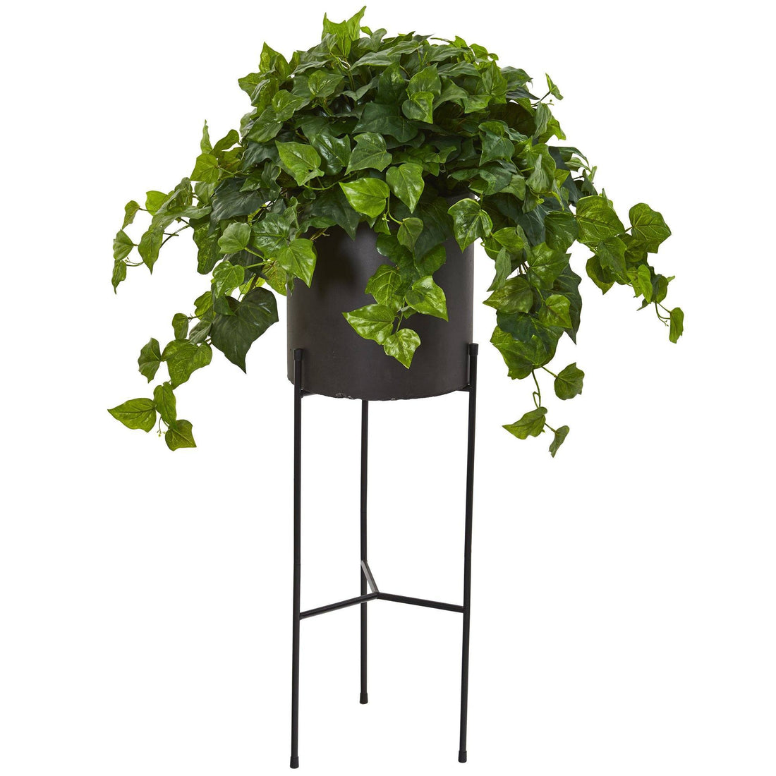 49” London Ivy Artificial Plant in Black Planter with Stand (Real Touch