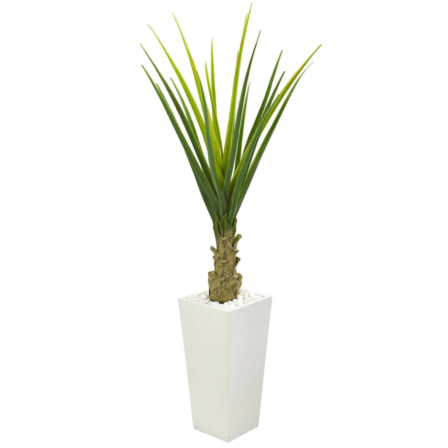 5’ Agave Artificial Plant in White Planter