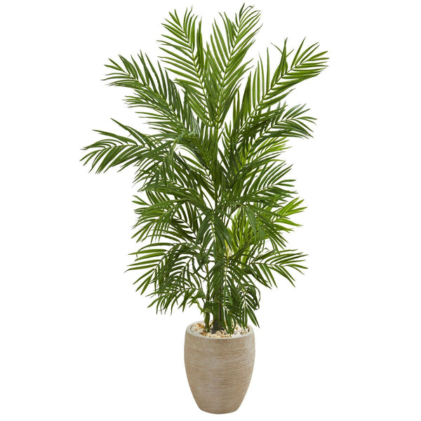 4.5’ Areca Palm Artificial Tree in Sand Colored Planter