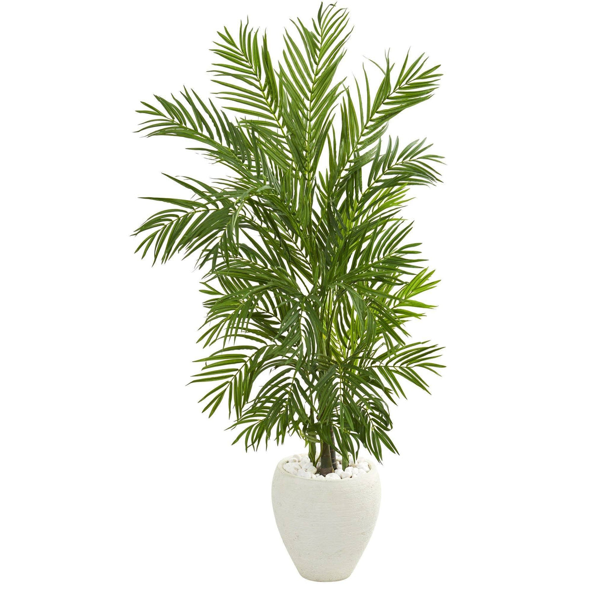 5.5 areca palm artificial tree Nearly Natural 5 ft. Areca Palm Artificial Tree in White Planter