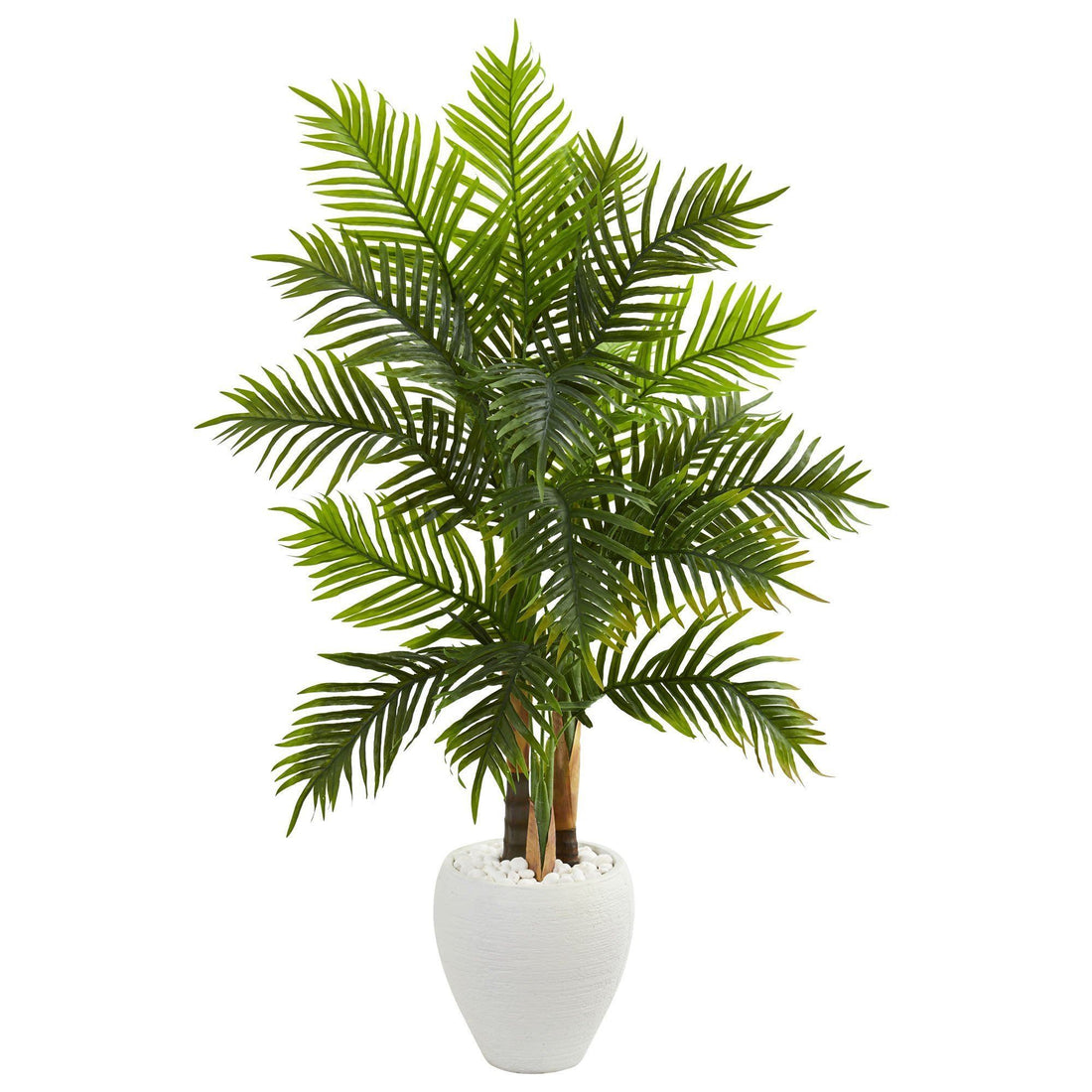 areca palm artificial light 5’ Areca Palm Artificial Tree in White Planter (Real Touch)