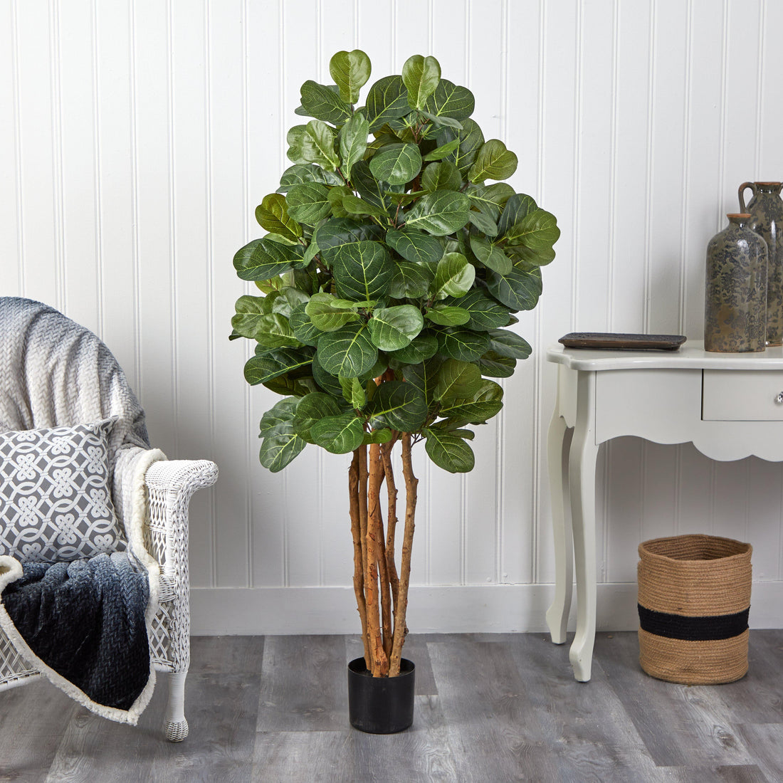 5' faux fiddle leaf fig tree Nearly Natural 5 ft. Fiddle Leaf Fig Artificial Tree