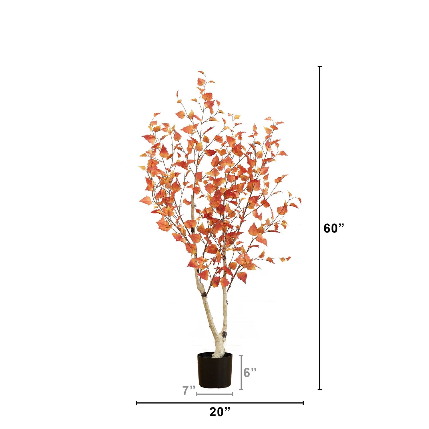 5’ Autumn Birch Artificial Fall Tree