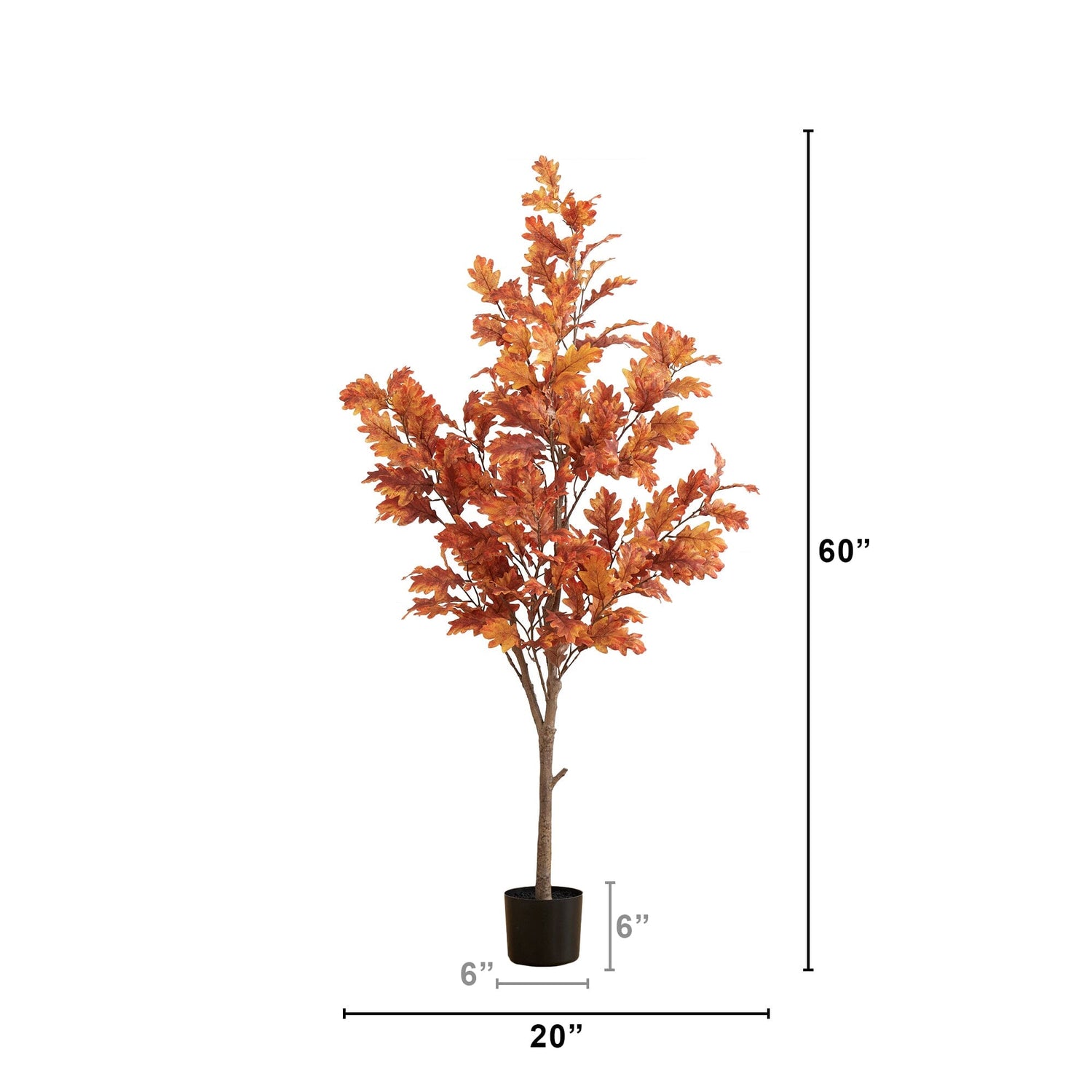 5’ Autumn Oak Artificial Fall Tree