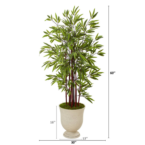 5’ Bamboo Artificial Tree in Decorative Urn