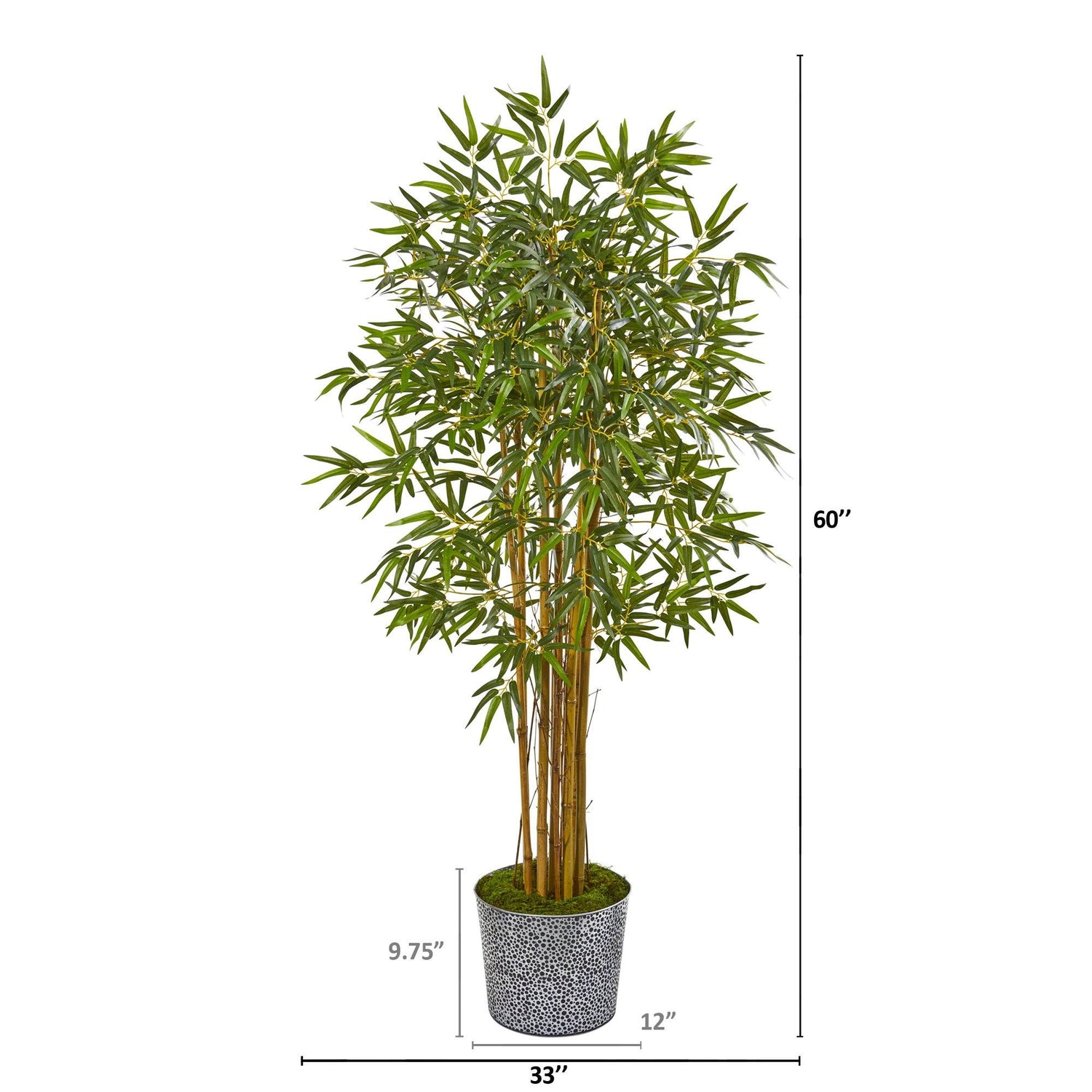 5’ Bamboo Artificial Tree in Tin Planter