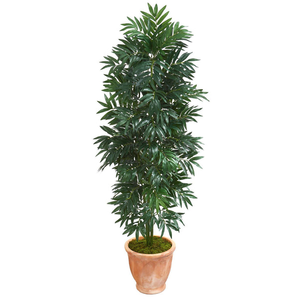 5’ Bamboo Palm Artificial Plant in Terra cotta Planter