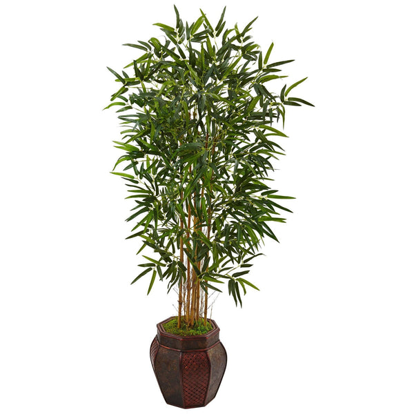 5’ Bamboo Tree in Weave Design Planter