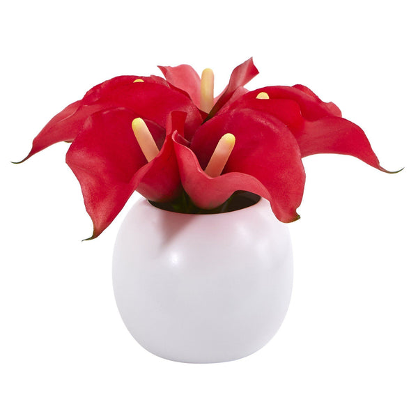 5” Calla Lily Artificial Arrangement in Vase (Set of 2)