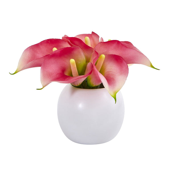 5” Calla Lily Artificial Arrangement in Vase (Set of 2)