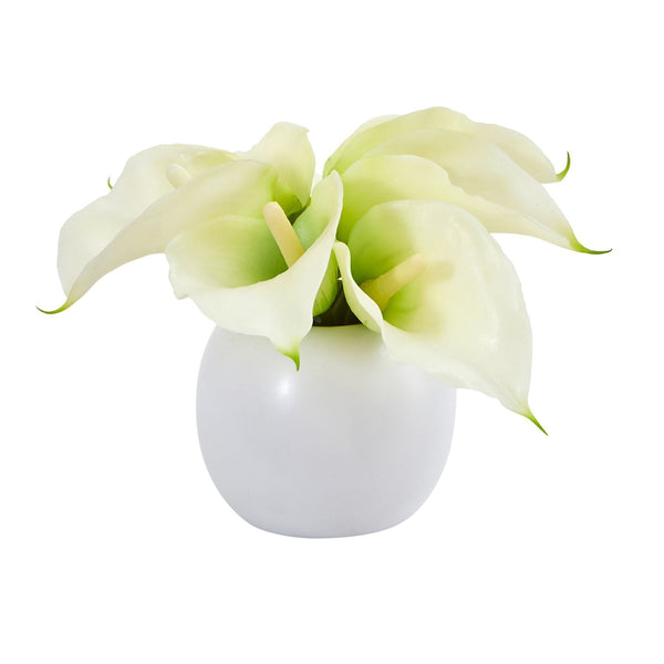5” Calla Lily Artificial Arrangement in Vase (Set of 2)