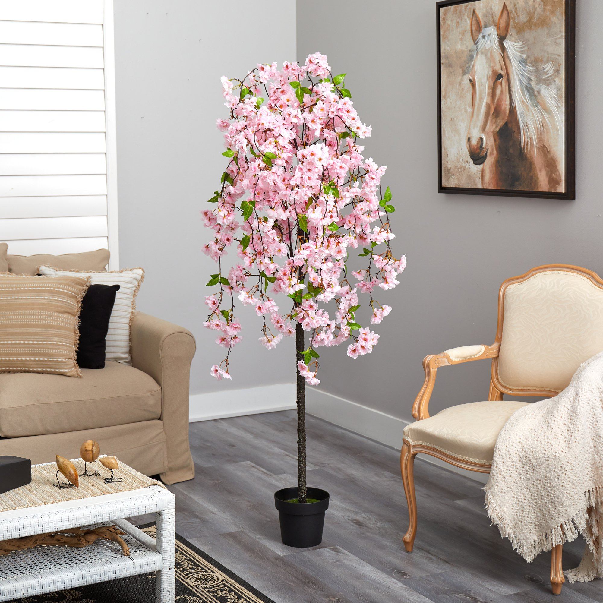 5' Artificial Pink Cherry Blossom Tree | Nearly Natural