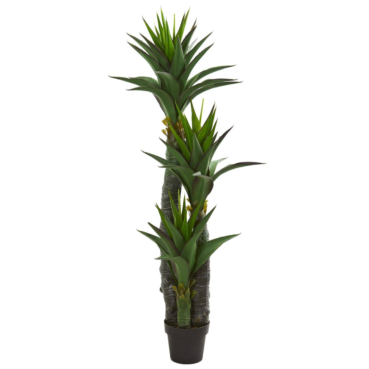 yucca cane decor Nearly Natural 5 ft. Artificial Decorative Yucca Tree in Black Planter