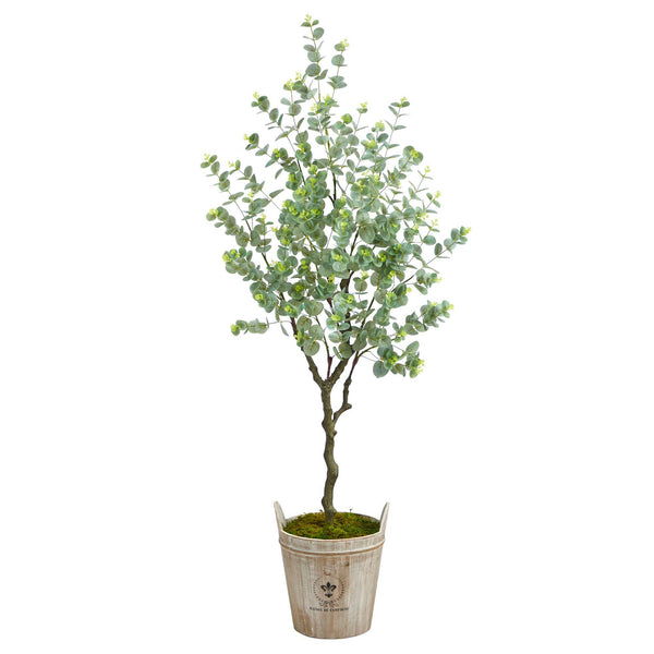 5’ Eucalyptus Artificial Tree in Farmhouse Planter