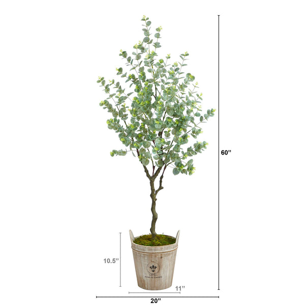 5’ Eucalyptus Artificial Tree in Farmhouse Planter