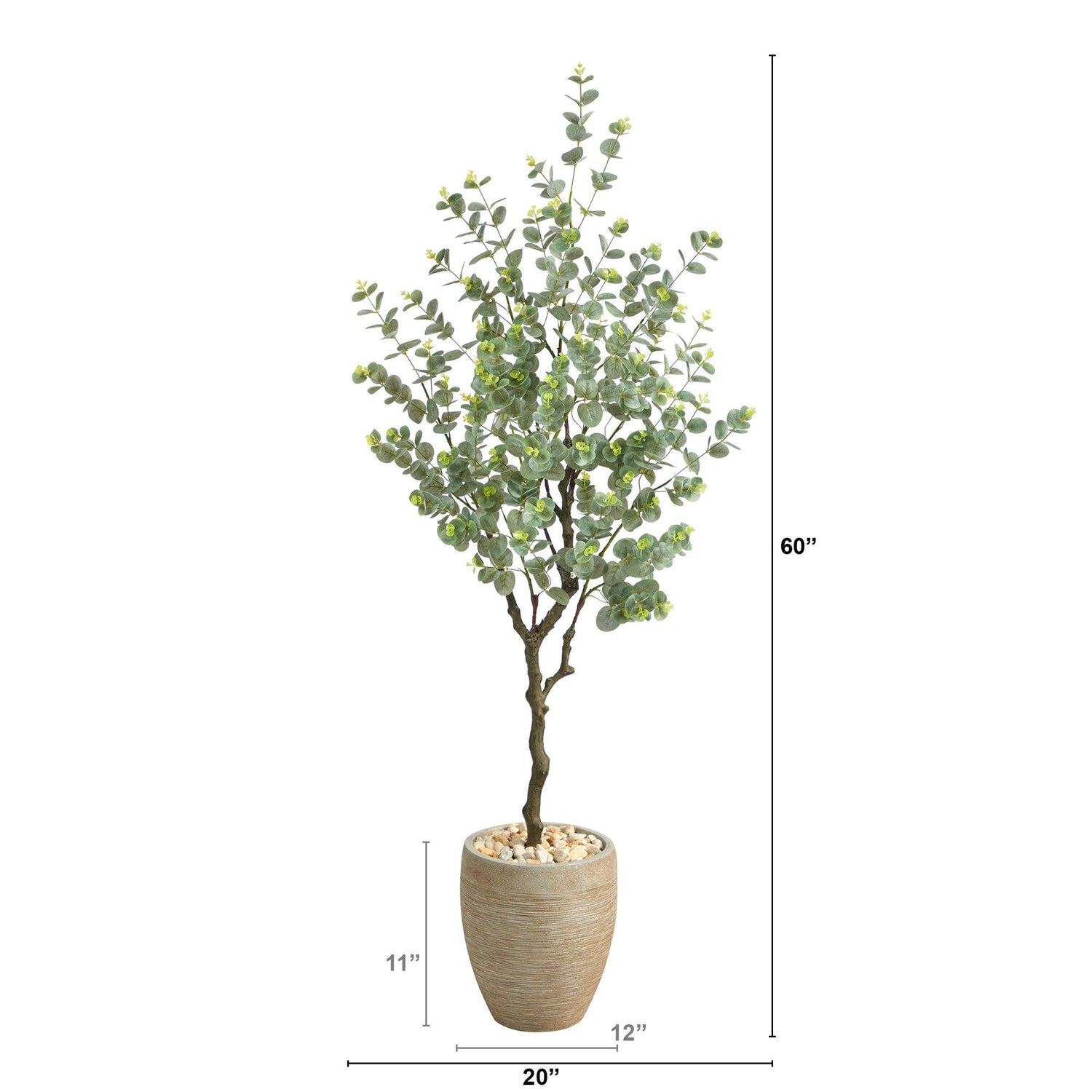 5’ Eucalyptus Artificial Tree in Sandstone Planter