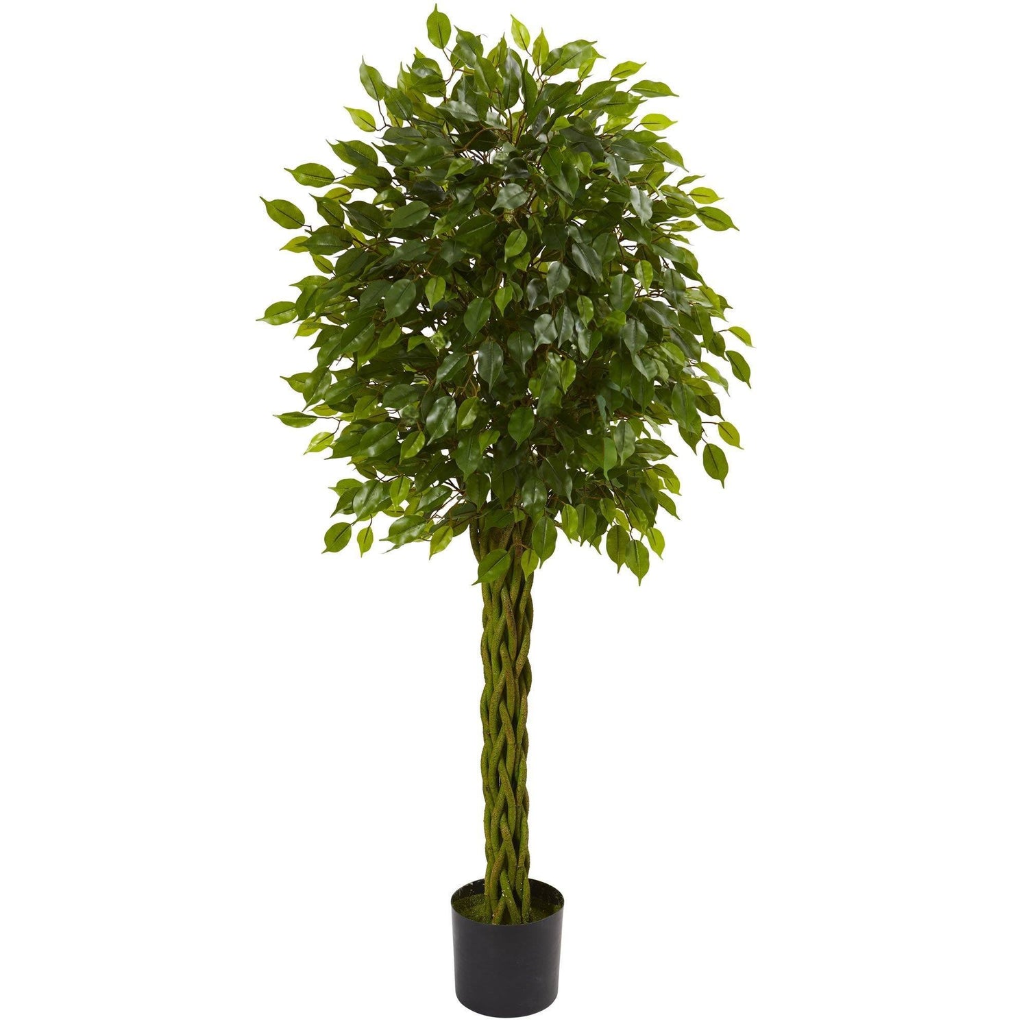 5' Ficus Artificial Tree with Woven Trunk UV Resistant (Indoor/Outdoor)