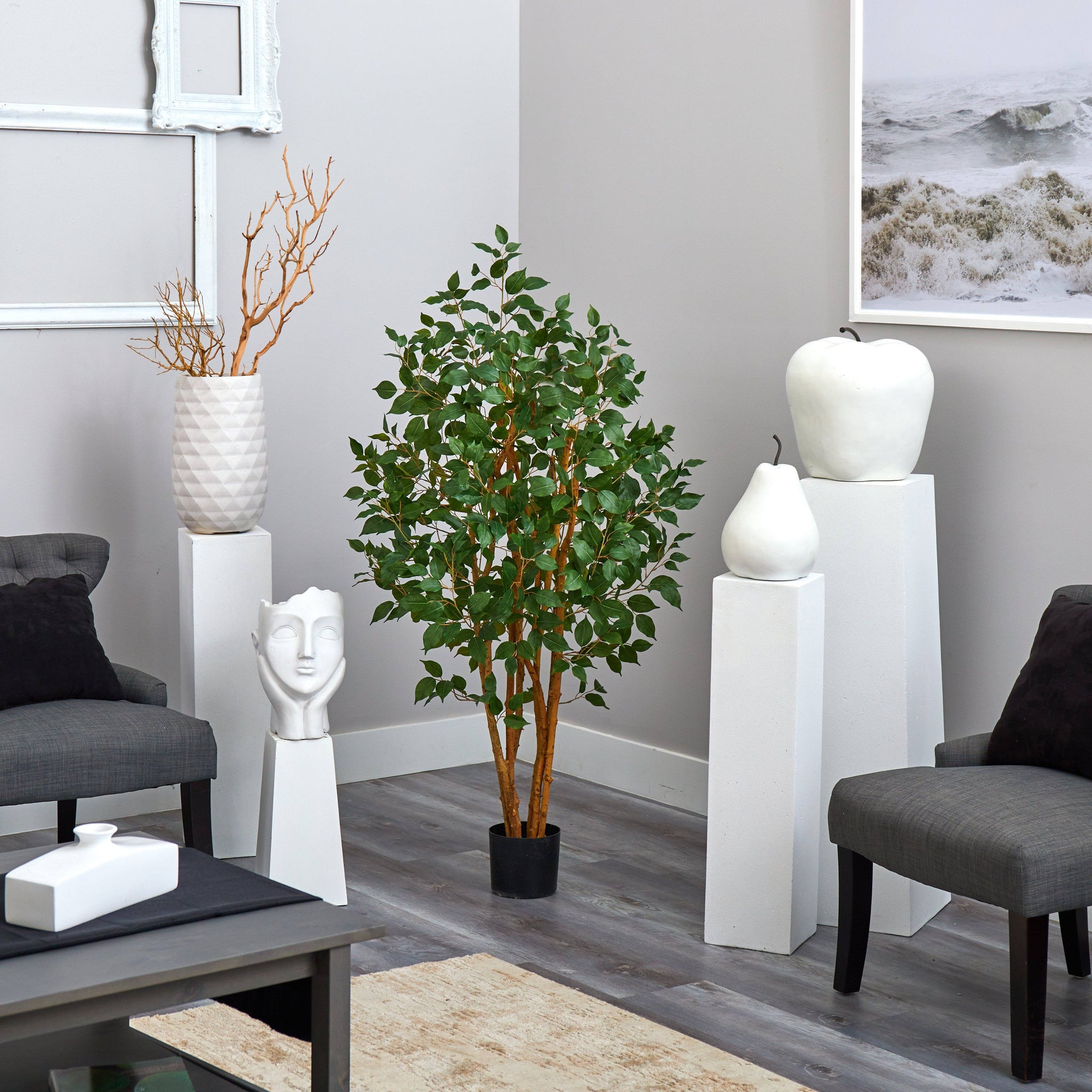 5' Ficus Bushy Silk Tree | Nearly Natural