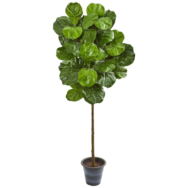 5’ Fiddle Leaf Artificial Tree With Decorative Planter