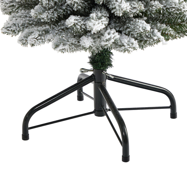 5’ Flocked Pencil Artificial Christmas Tree with 200 Clear Lights and 318 Bendable Branches